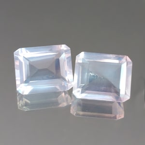 Octagon Rose Quartz Pair: 9.16 ct Natural Gemstones, 11x9mm