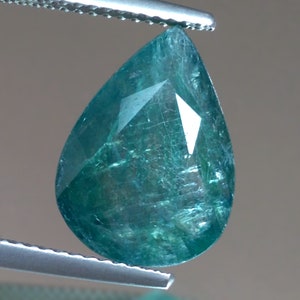 4.95cts Rare Gem Huge Pear Green Blue Natural Grandidierite Loose Genuine Gemstones for Ring Pendant Jewelry Free Shipping