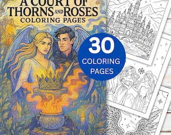 Livro de colorir ACOTAR: páginas para impressão de arte fantástica (download digital)