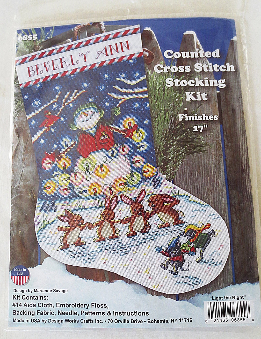 Janlynn Counted Cross Stitch Stocking Kit 18 Long-Waiting for Santa (14 Count)