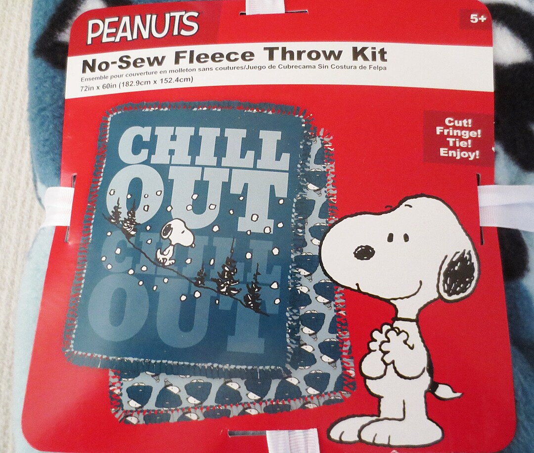 Peanuts Snoopy Chill Out Design Nosew Fleece Throw Kitnew Etsy
