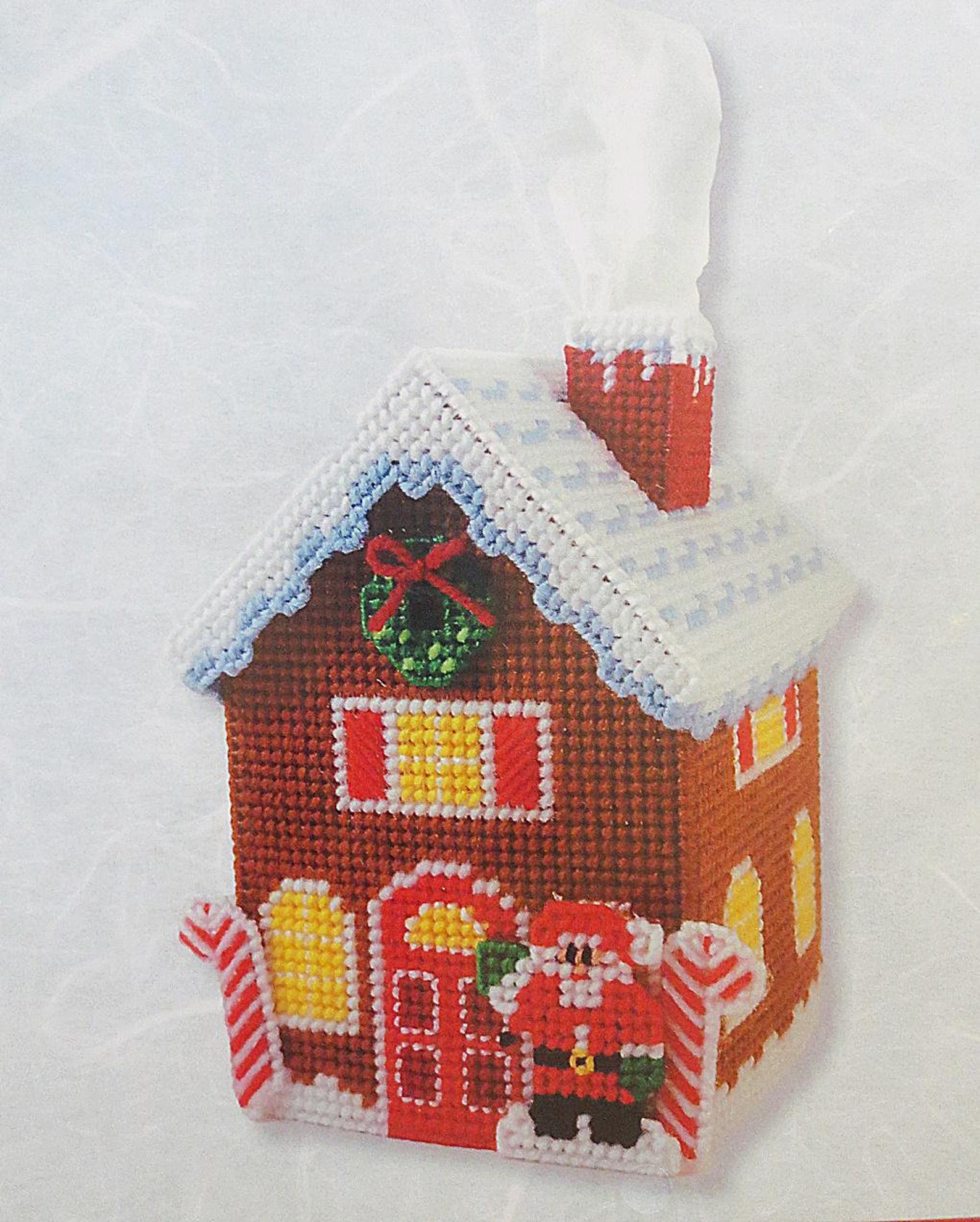 Herrschners Santa's Toy Shop Tissue Box Cover Plastic Canvas Kit Etsy
