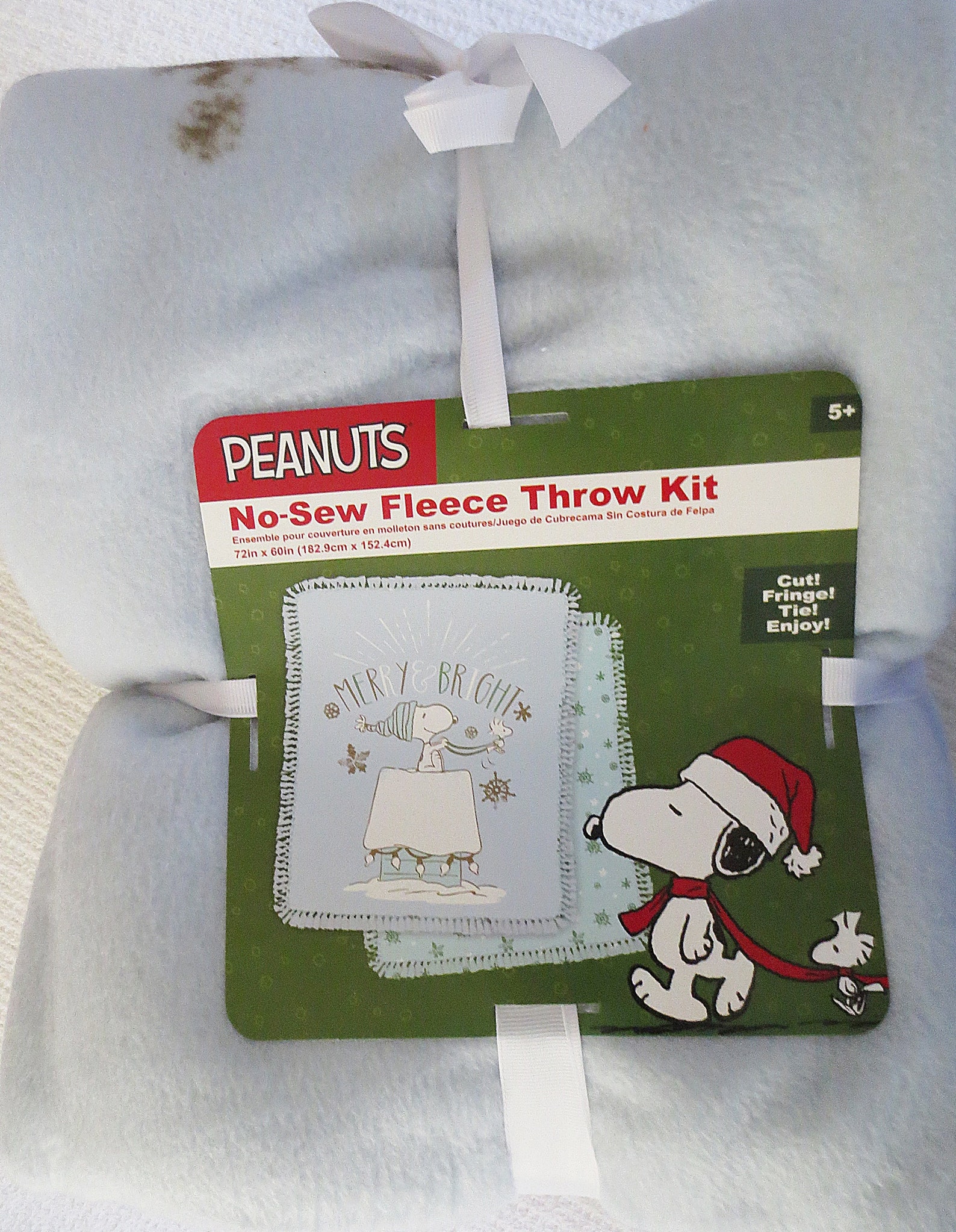 Peanuts Snoopy Snow Design Nosew Fleece Throw Kitnew Etsy