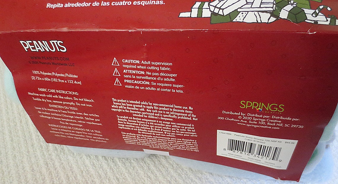 Peanuts Snoopy Snow Design Nosew Fleece Throw Kitnew Etsy