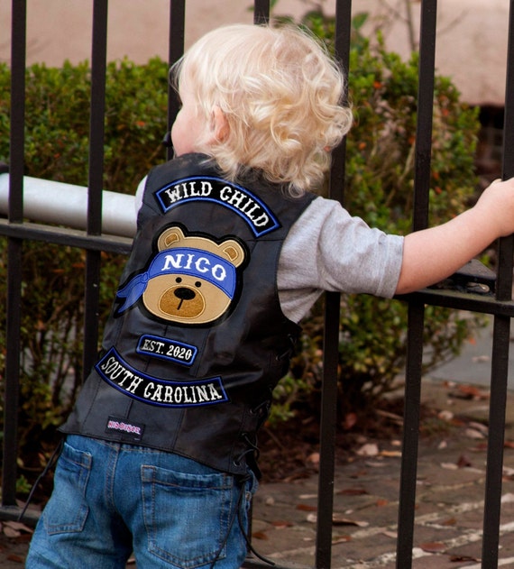 BABY LEATHER VEST, Patches, Harley Davidson Baby, Boy Clothing, Baby 1st  Birthday, Toddler Boy, Motorcycles, Embroidery Patches, Babies -   Denmark