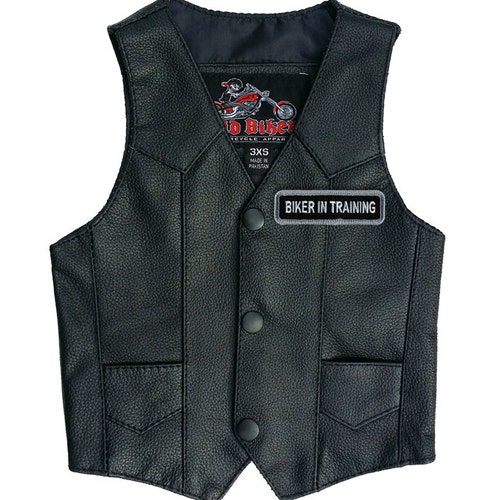Children's Leather Vest,Biker Country Western 50s Rockabilly Children Vest 