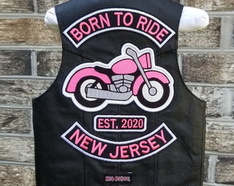 Chaleco de cuero para bebé con parches bordados, Harley Davidson Baby, primer cumpleaños, ropa para niñas pequeñas, regreso a casa, regalo para baby shower