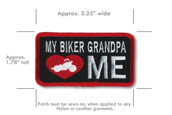 EMBROIDERY PATCH My Biker Grandpa Loves Me Biker Patches