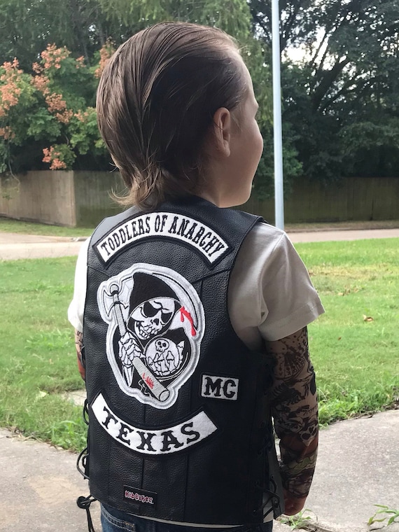 TODDLERS ANARCHY Leather Vest and Patch Set Sons -