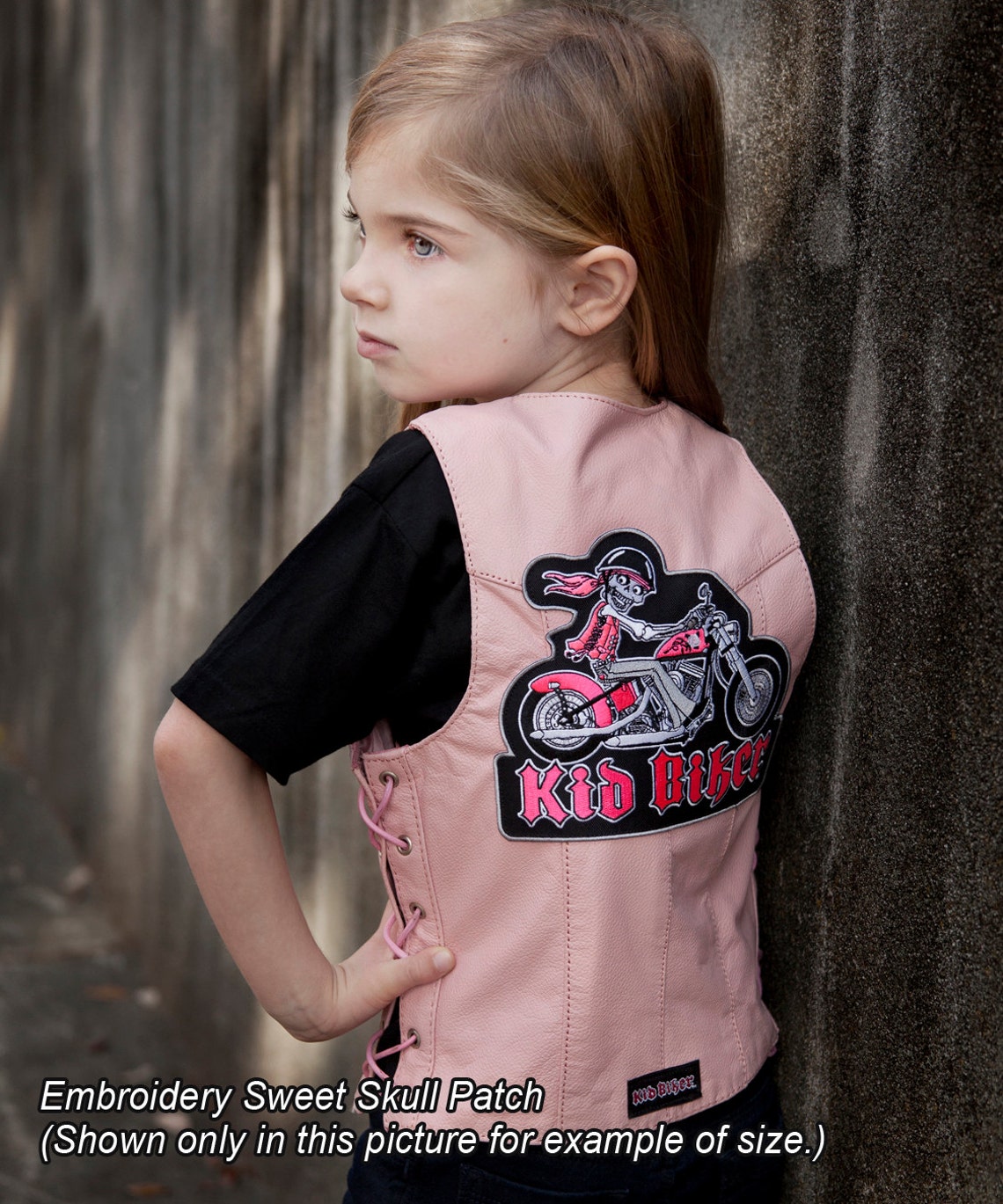 EMBROIDERY PATCH Girl's Skull Patch for Pink Leather Etsy