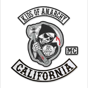 KIDS OF ANARCHY (Patches Only)  - Custom Made Embroidery Patches, Motorcycle, Vest Patches, Sons of Anarchy, Kid Bikers