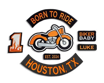 BABY BIKER 1st Birthday Patch Set Only, Biker Baby, Motorcycles