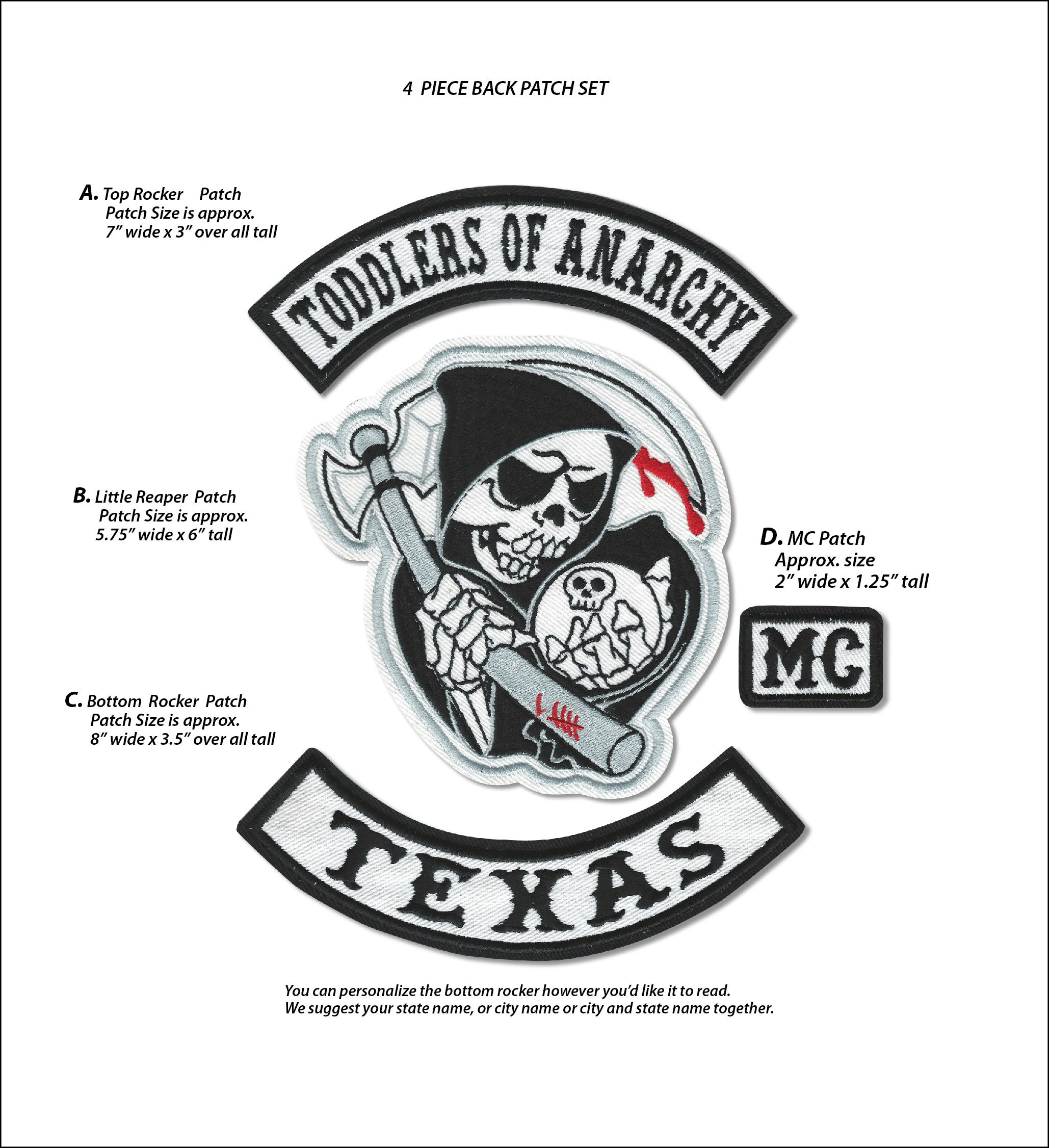 TODDLERS OF ANARCHY Leather Vest and Patch Set, Sons of Anarchy