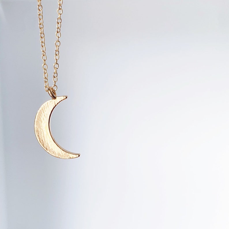 Crescent Moon Necklace Moon Necklace Positive Gift Gold Plated Crescent Moon Necklace Positive Affirmations