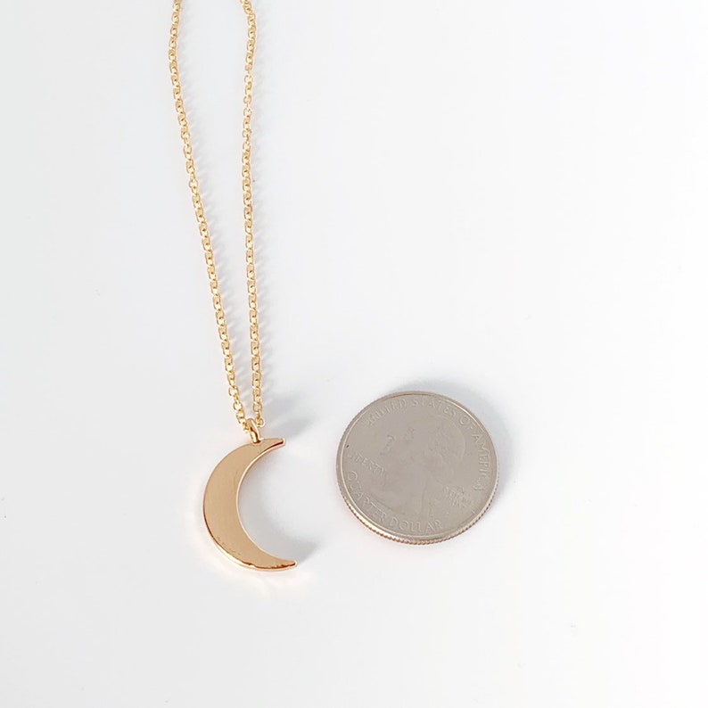 Crescent Moon Necklace Moon Necklace Positive Gift Gold Plated Crescent Moon Necklace Positive Affirmations