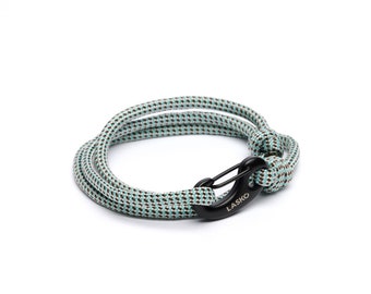 HORIZON Patagonia • Bracciale Cavigliera Unisex Arrampicata Montagna Outdoor Avventura Stile Marinaio • Moschettone Nero