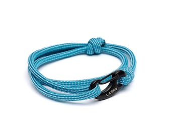 HORIZON Isole FAROE • Bracciale Cavigliera Unisex Arrampicata Montagna Outdoor Avventura Stile Marinaio • Moschettone Nero