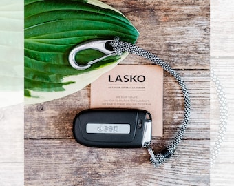 Chaveiro de corda com mosquetão • Chaveiro de corda • Presente ideal para amantes de atividades ao ar livre e escalada • Estilo de vida LASKO