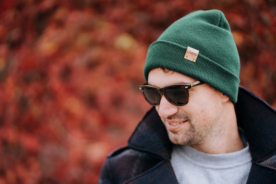 Pine Green UNISEX Knitted Beanie Hat 
