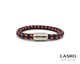 Blue & Orange POLI Magnet Men Rope Bracelet | Unisex Rope Bracelet | Climbing Bracelet | Stylish Rope Bracelets | Outdoor Adventure Bracelet