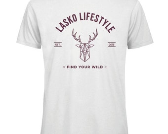 ELK Find Your Wild White | Men's and Women's unisex organic t-shirt