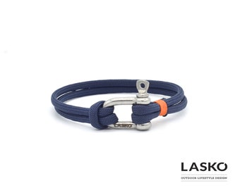 Braccialetto Blue Navy, Bracciale Unisex Stile Marino, Braccialetto Uomo Donna stile Nautico, Bracciale Arrampicata • Lasko Lifestyle