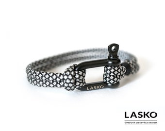 Bracciale in corda Black Diamond & Grillo Nero, Bracciale Paracord Unisex stile Marino, Braccialetto Uomo Donna stile Nautico, Alpinismo