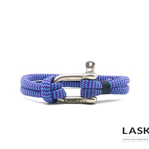 Oceanshock & Silver Shackle Bracelet, Sailing Rope Bracelet, Men and Women Bracelet, Unisex Nautical Jewelry, Climbers Bracelet