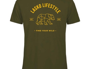 ORSO Find Your Wild | Maglietta cotone organico stampata a mano | Unisex
