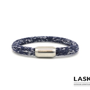 POLI Blue & White Magnet Men Rope Bracelet | Unisex Rope Bracelet | Climbing Bracelet | Stylish Surf Bracelet | Outdoor Adventure Bracelet