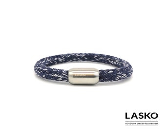 POLI Blue & White Magnet Men Rope Bracelet | Unisex Rope Bracelet | Climbing Bracelet | Stylish Surf Bracelet | Outdoor Adventure Bracelet