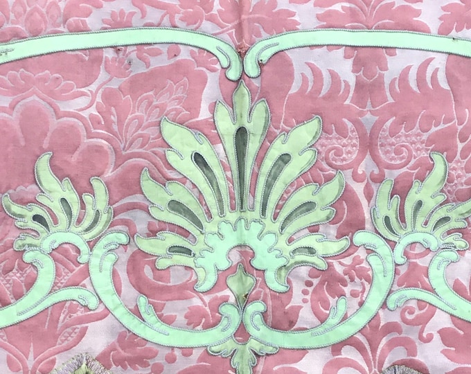 Antique Art Nouveau Silk door or window dressing - Lambrequin: French Chateau Window Decoration  -