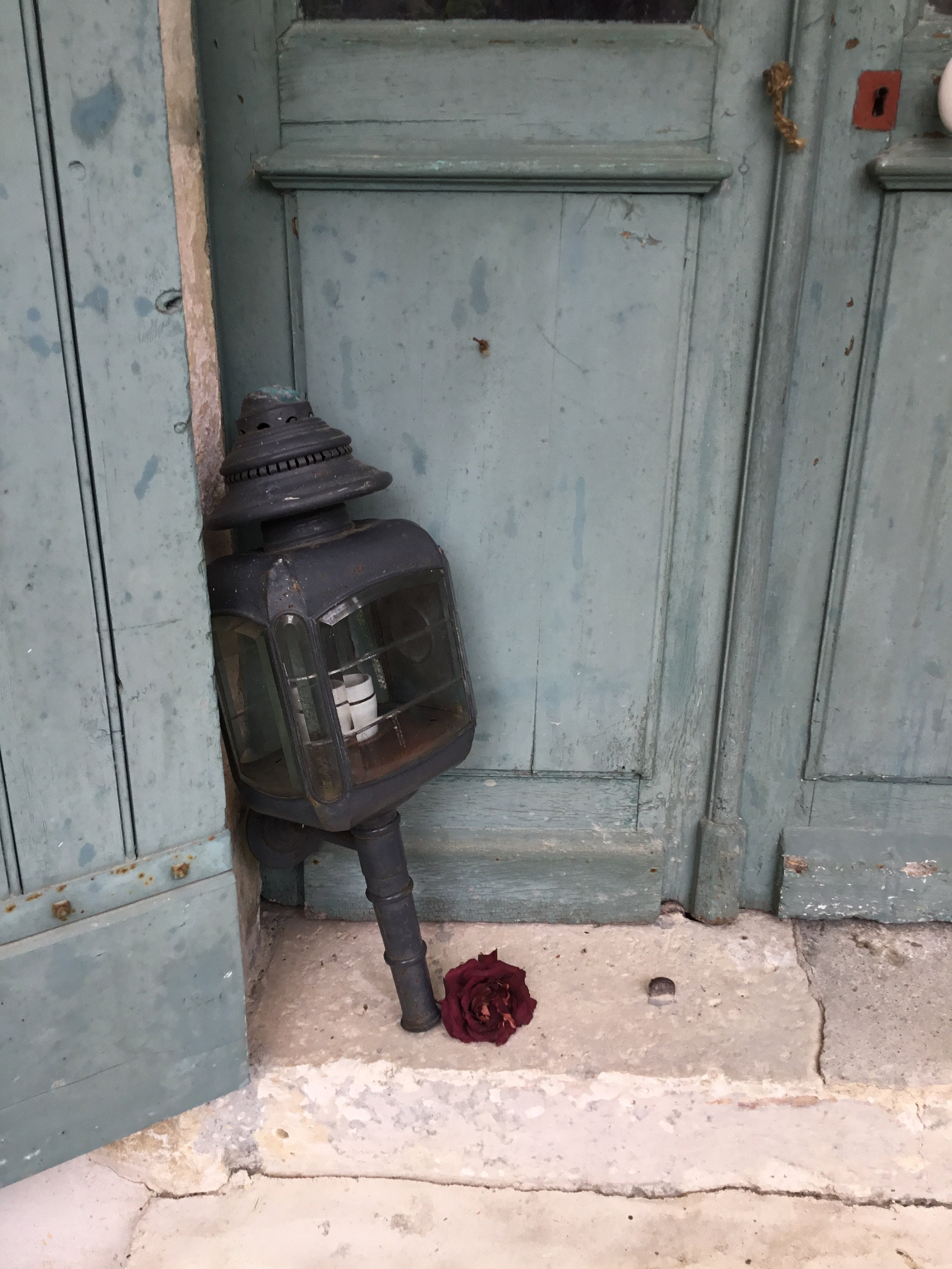 Antique Porch Light Large French Copper Cast Wall Lantern Gallery Photo