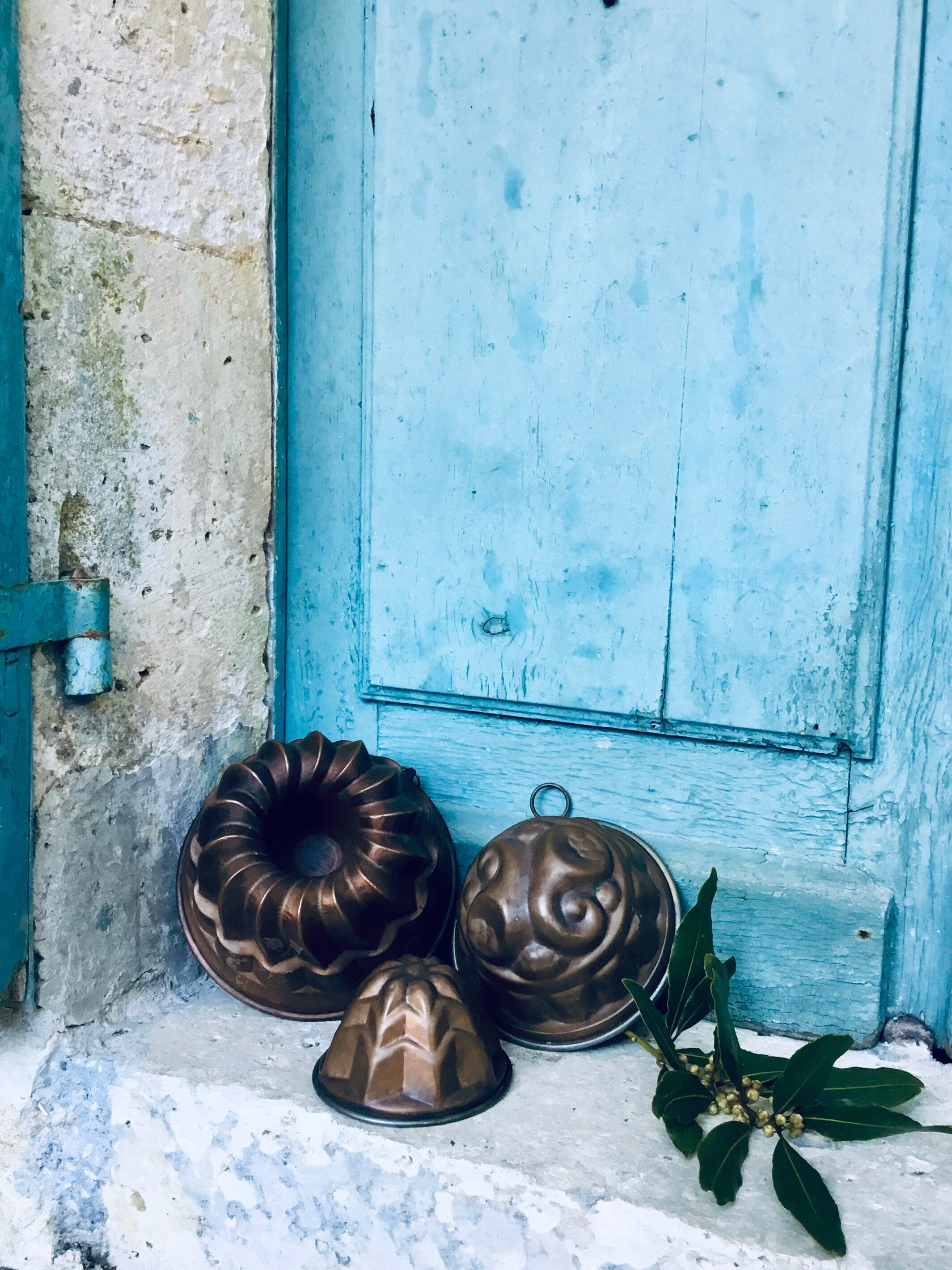 Un Merveilleux Trio de Moules Antiques Français Dessert en Cuivre ou Gelée - Jello Moule à Pâtisseri