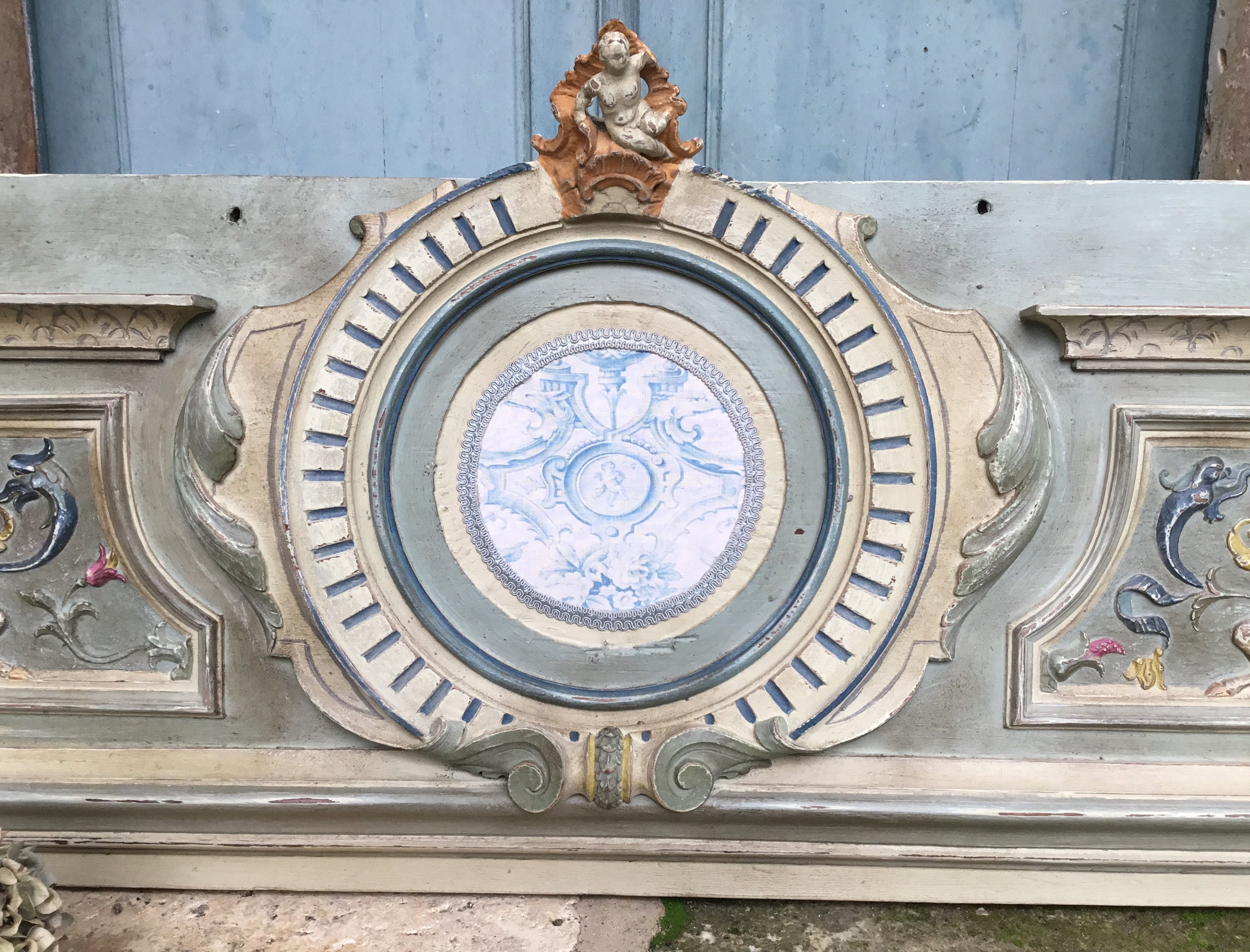 Superb Large Antique French Hand Carved Traditionally Painted