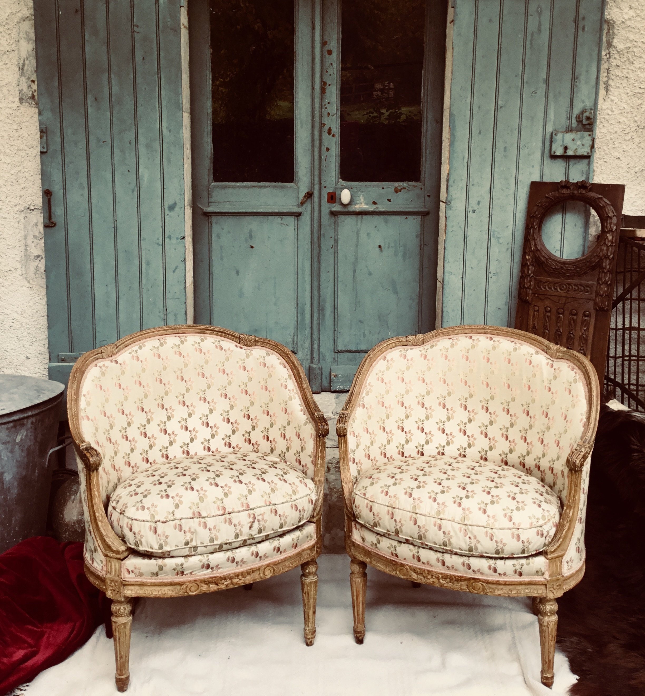 Antique French Bergere Chairs Marie Antoinette Vintagevieenrose