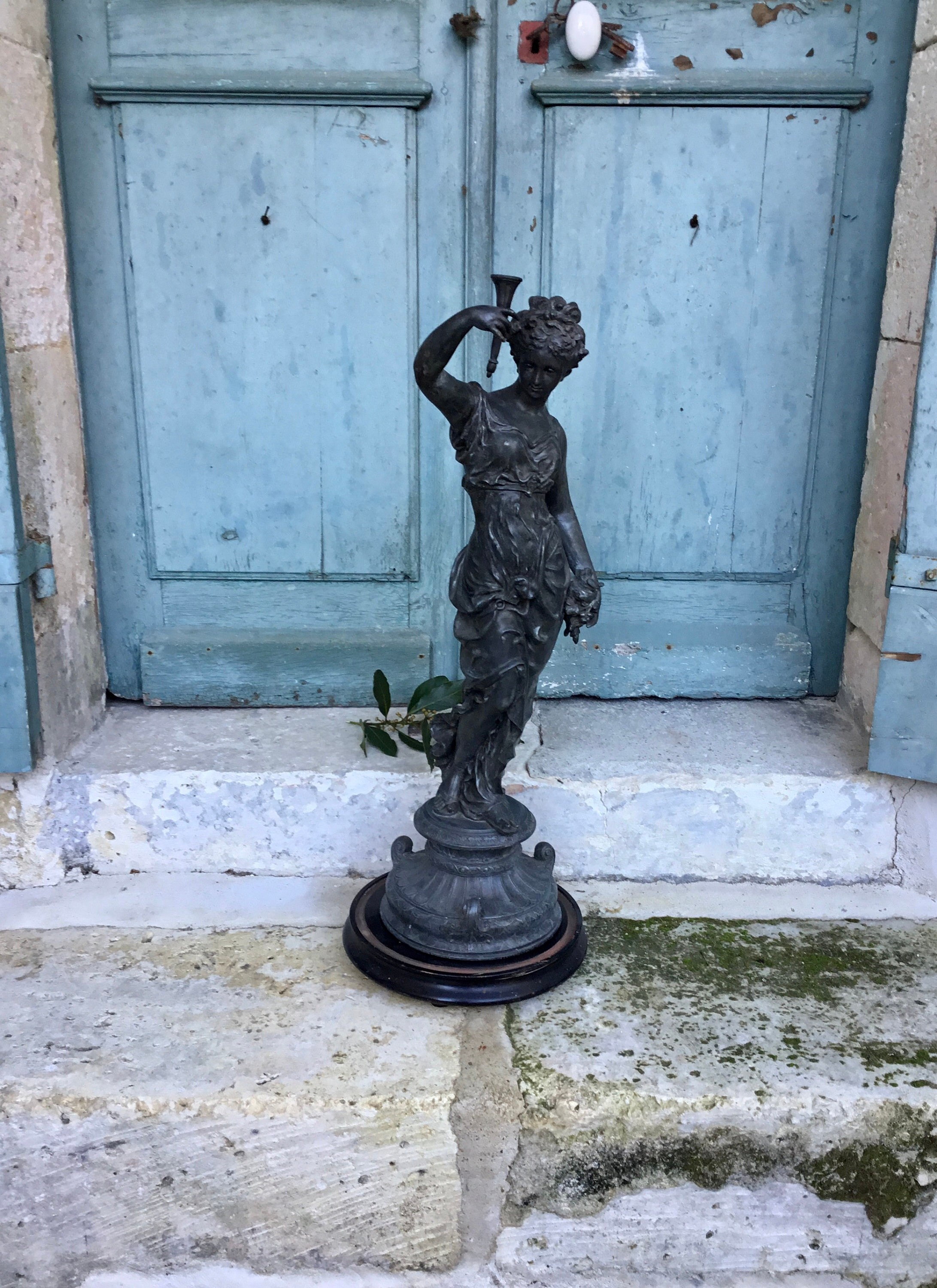 Fabuleux Français Antique Moulé Statue Gréco-Romaine Classique de Très Grandes Proportions d'hécate 