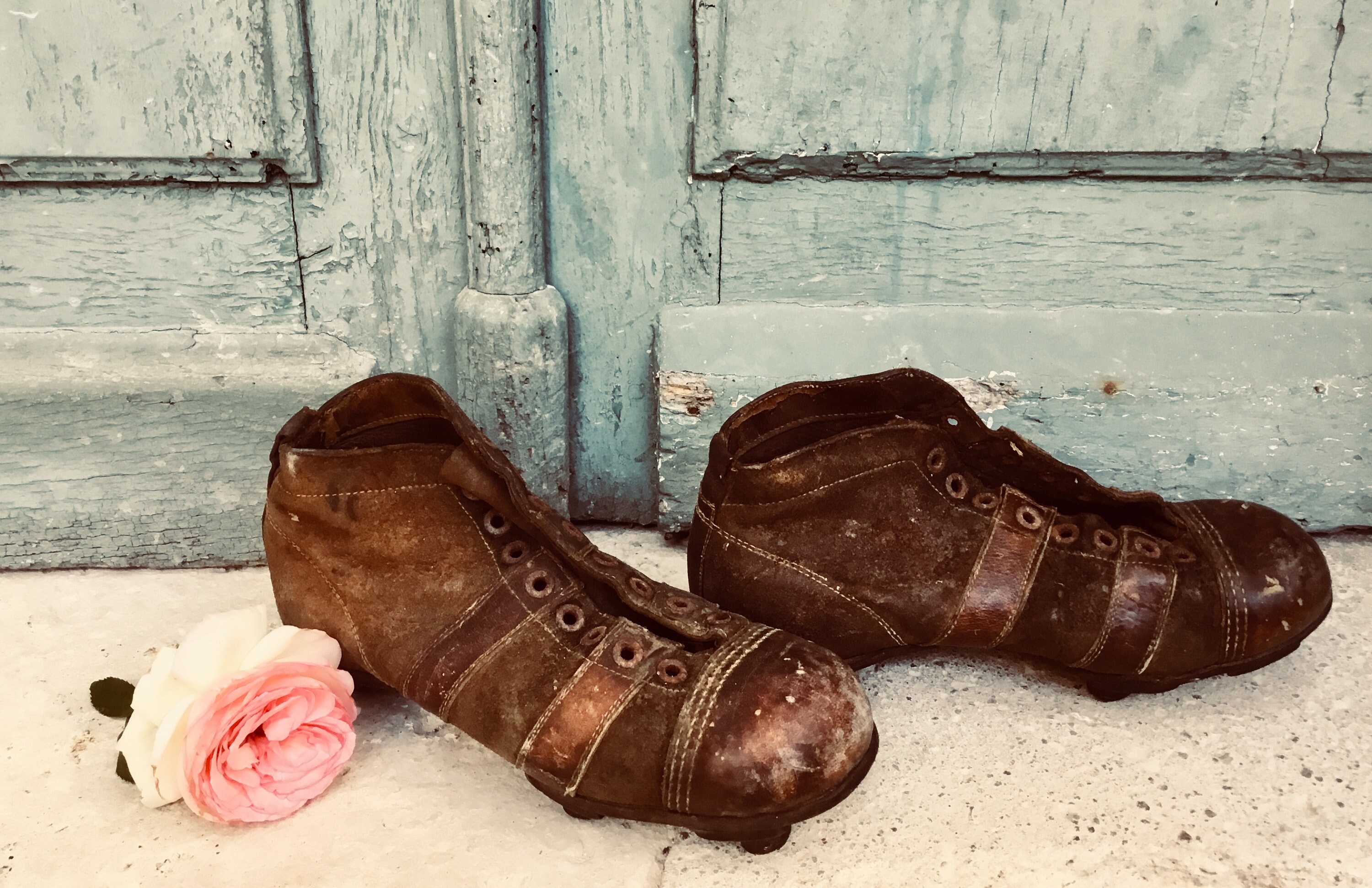 antique football boots