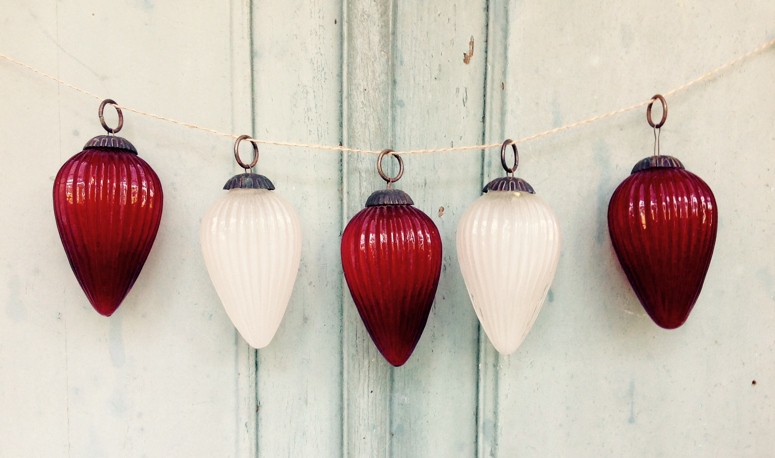 Beautiful set of antique french Christmas tree decorations