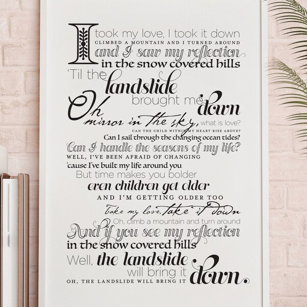 Landslide Lyrics - Etsy