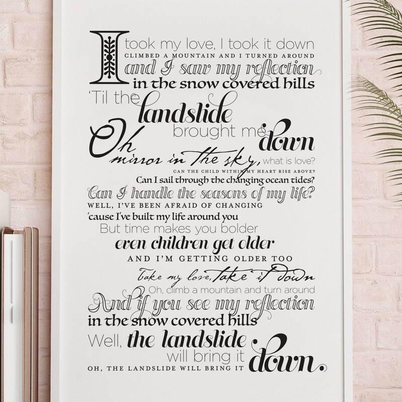 Landslide Lyrics - Etsy