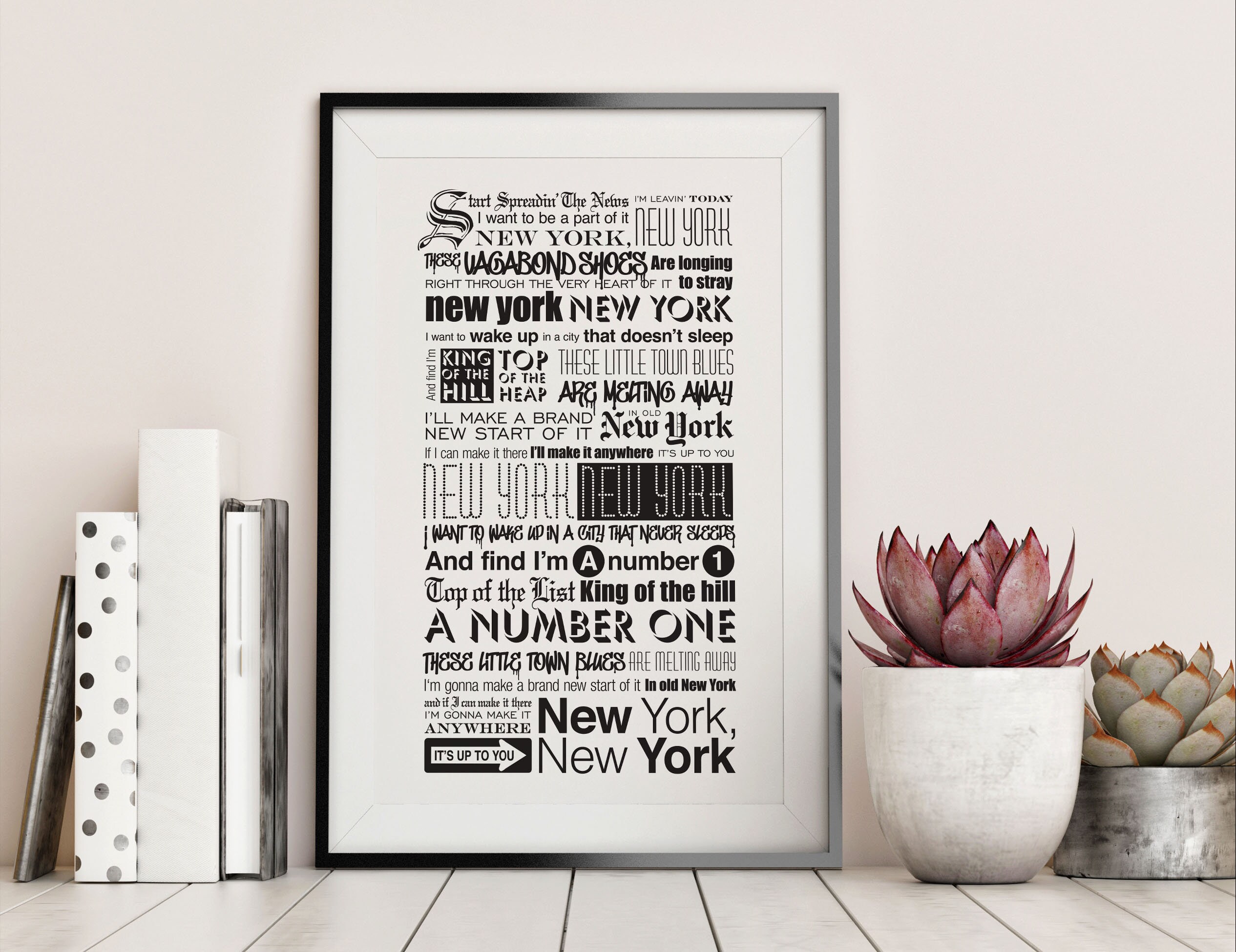 New York New York by Frank Sinatra Lyrics Typography Poster Etsy