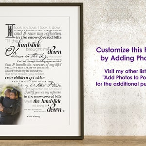 Landslide by Fleetwood Mac, Stevie Nicks Lyrics Typography Poster