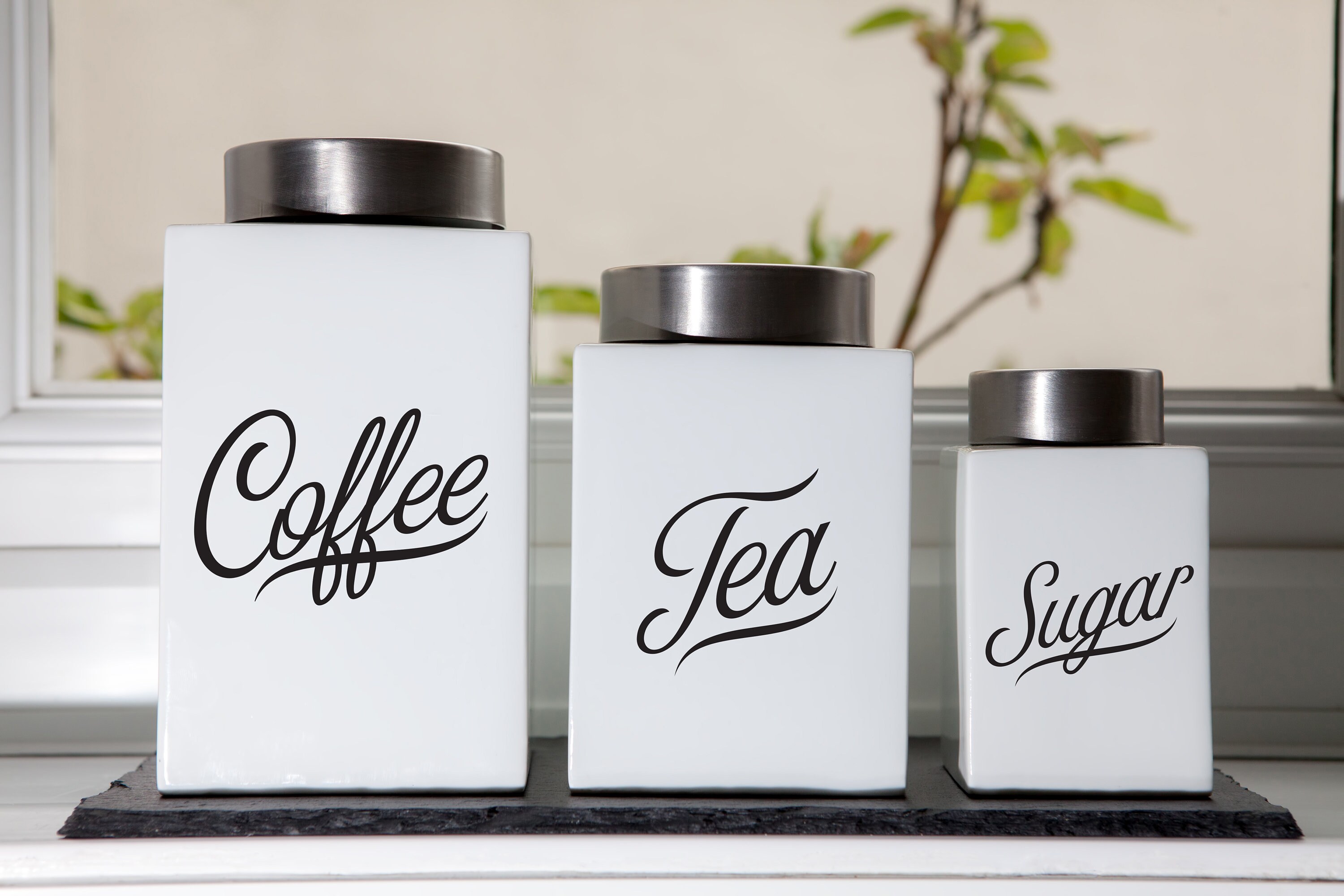 Tea Canister Label Vinyl Kitchen Container Label Etsy