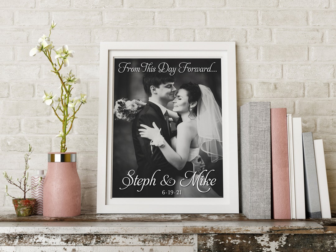 Custom Wedding Photo Frame Names and Date Decal From This Day Forward