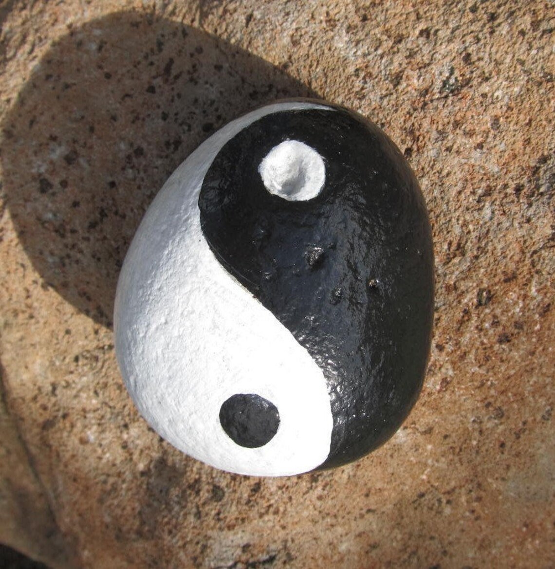 Yin Yang RockHand Painted Stone ZenInspiration Meditation Etsy