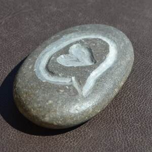 Heart Pocket Pebble, Hand Carved Rock Art, Engraved River Rock, Anniversary Gift, Heart Message, Carved Pebble, Valentines Day Gift, Token