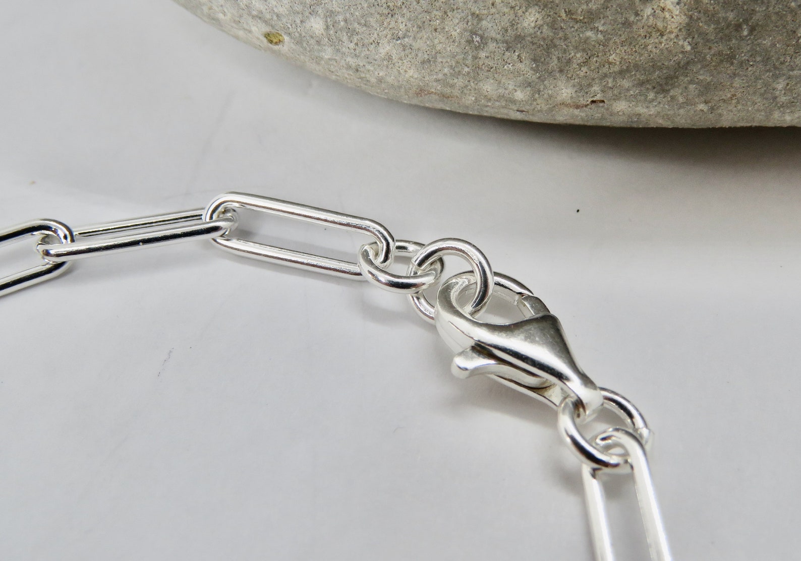 Beautiful Sterling Silver paper Clip Bracelet. Etsy Canada
