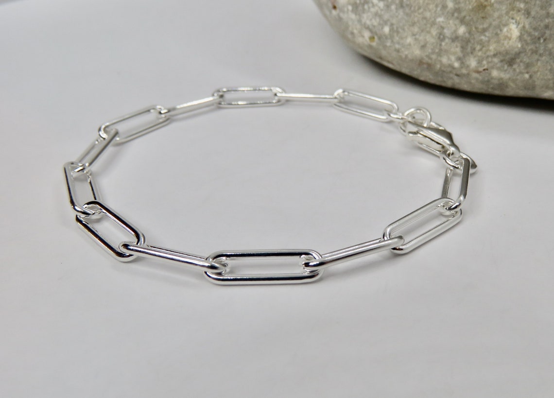 Beautiful Sterling Silver Paper Clip Bracelet. Etsy