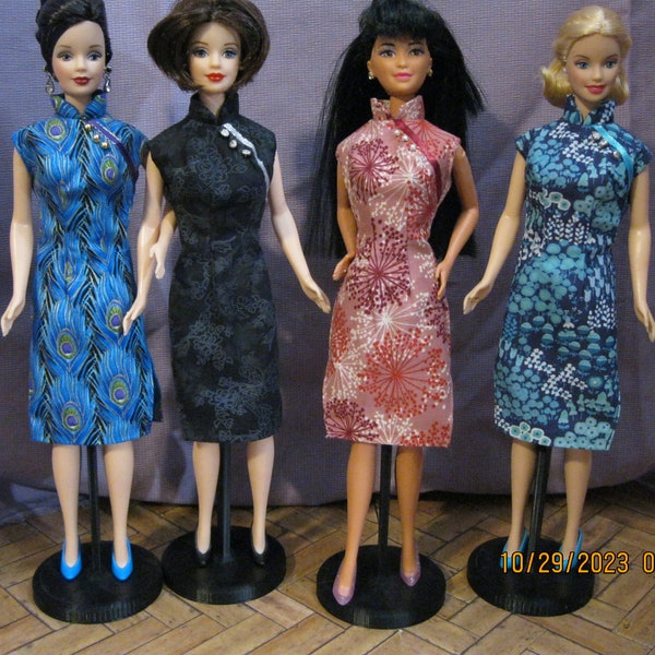 Asian Style Fitted Dress with Coordinating Quality Shoes for 11/1/2 Fashion Doll